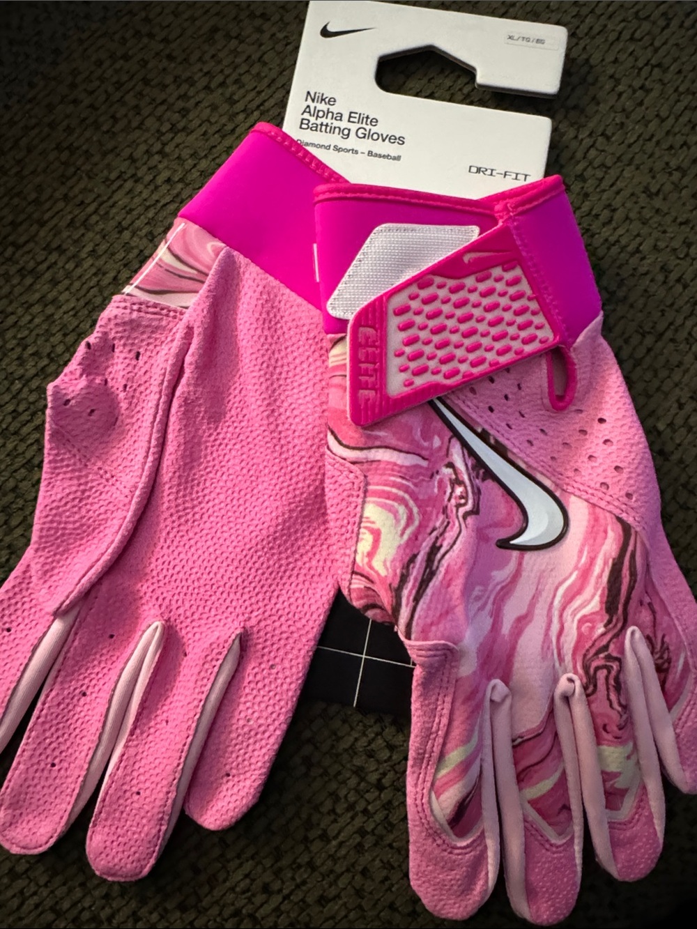 Nike Alpha Elite Batting Gloves Mothers Day 2024 PE TEAM ISSUED HJ1845 908 XL